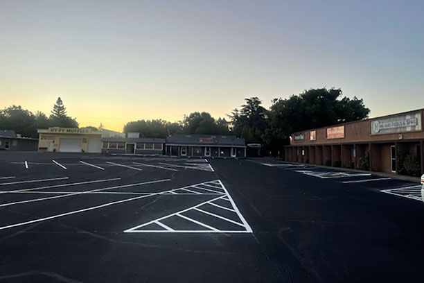 Freshly sealed asphalt